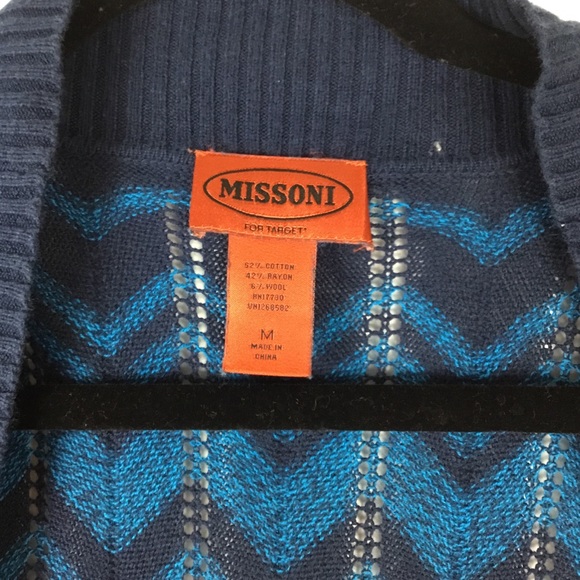 Missoni open front blue chevron cardigan duster - Picture 5 of 8
